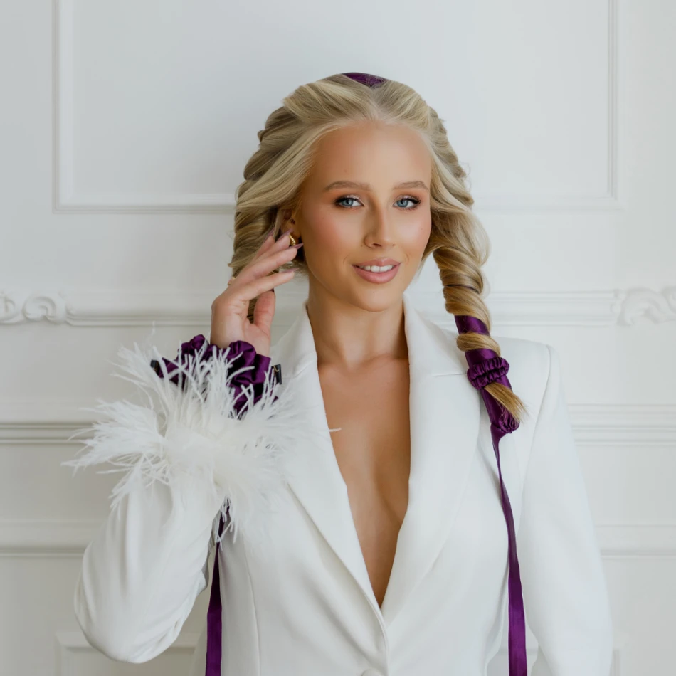 Jedwabny wałek do włosów SILKY STATE MINI - Soczysta śliwka