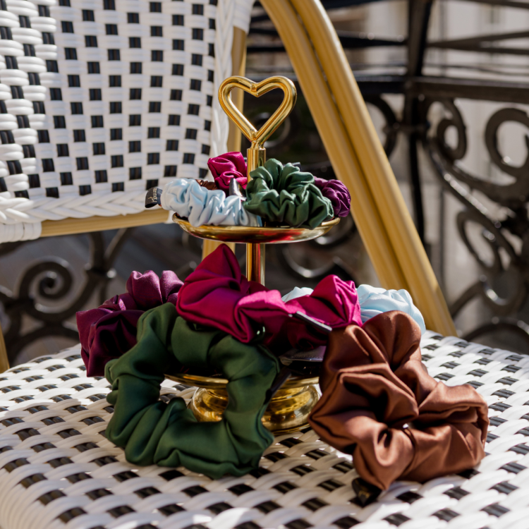 Jedwabna scrunchie SILKY STATE MAXI - Leśna zieleń